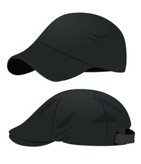 Fototapeta premium Grey beret cap. vector illustration