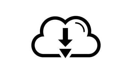 Obraz premium Black cloud download isolated on a transparent background