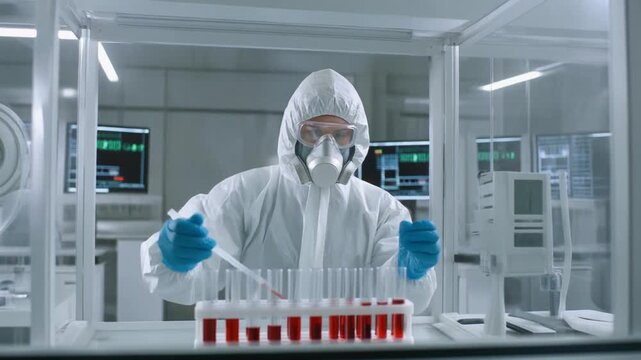 Rabies virus transmission and vaccine prevention visualization showing infectious disease progression in biomedical science environment Video 4K UHD 60fps