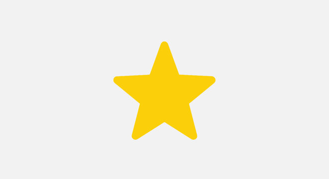 Yellow star shape symbol icon.
