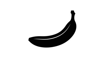 Black banana fruit silhouette icon. © AHMAD