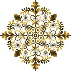 Golden Decorative Flower Mandala Pattern