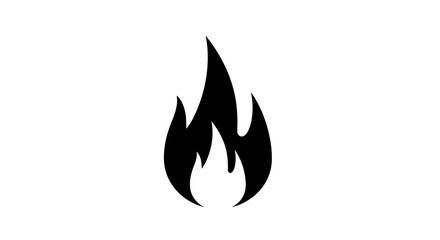 Black flame icon on white background.