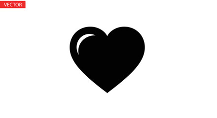 Black heart symbol icon shape.