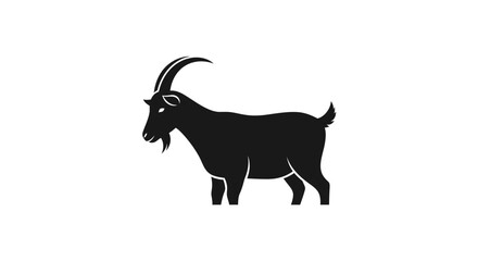 Black silhouette of an adult goat.