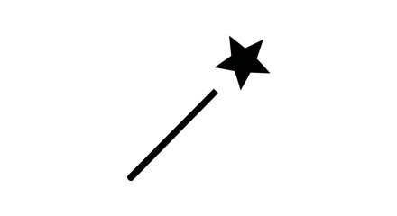 Black star shaped magic wand icon. © AHMAD