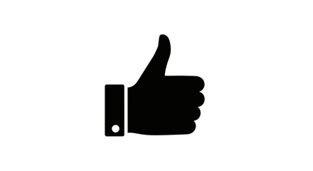 Black thumb up hand sign icon.