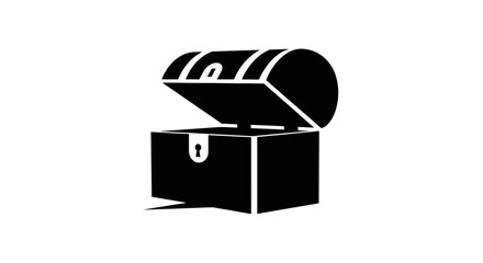 Black treasure chest with open lid. © AHMAD