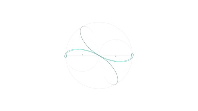 Infinity Geometry Motion Generated by Tusi Couples on White Background