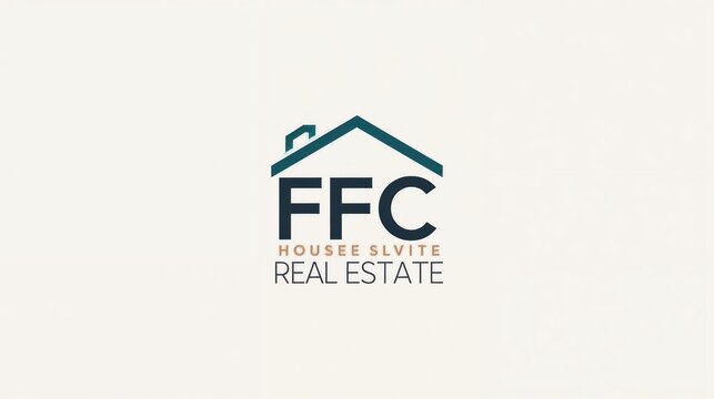 FFC three letter house for real estate logo design