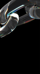 Transparent Glass Chain Dark Background 3D Abstract Design