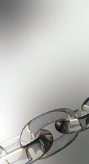 Glass Chain Links 3D Render Connection Concept Background