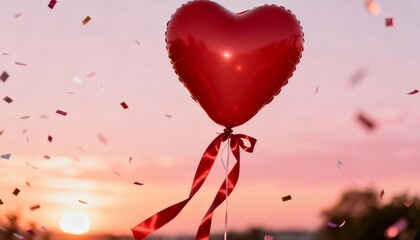 Romantic Sunset Heart Balloon