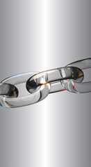 Close Up Glass Chain Connection 3D Detail Background Design