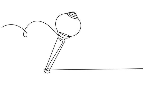 weapon of lord hanuman animation continuous one line drawing, Creative vector illustration of Lord Hanuman's weapon (Gada) icon for the Hindu festival of Hanuman Jayanti. Minimalist line art design.