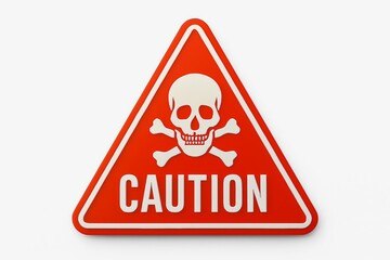 Caution sign with skull and crossbones indicating danger