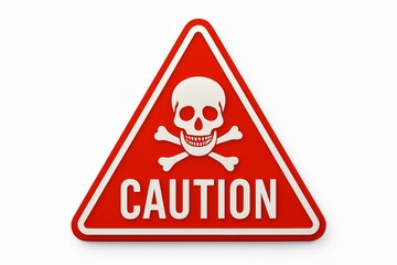 Caution sign with skull and crossbones warning