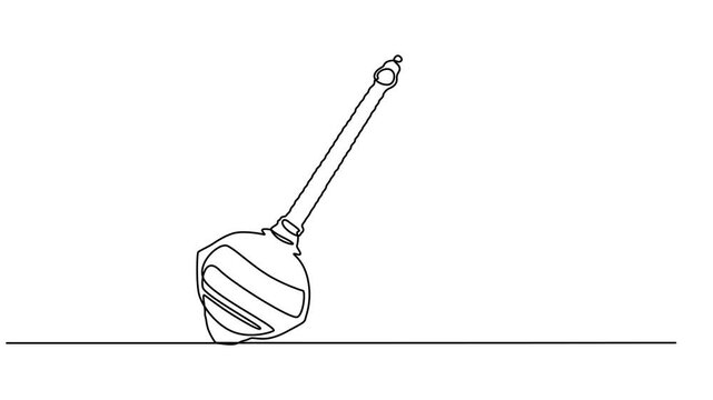 weapon of lord hanuman animation continuous one line drawing, Creative vector illustration of Lord Hanuman's weapon (Gada) icon for the Hindu festival of Hanuman Jayanti. Minimalist line art design.