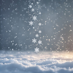 Snowy background with falling snowflakes
