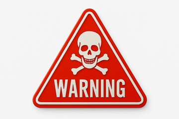 Danger warning sign with skull and crossbones symbol