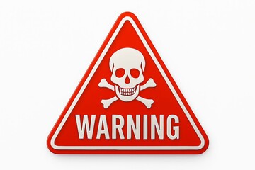 Warning sign with skull and crossbones symbol
