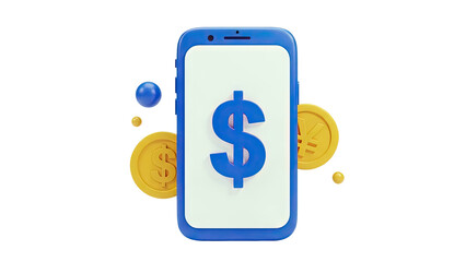 Obraz premium Smartphone with Dollar and Yen Symbols, Representing Digital Currency