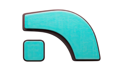 Turquoise RSS Icon on White Background