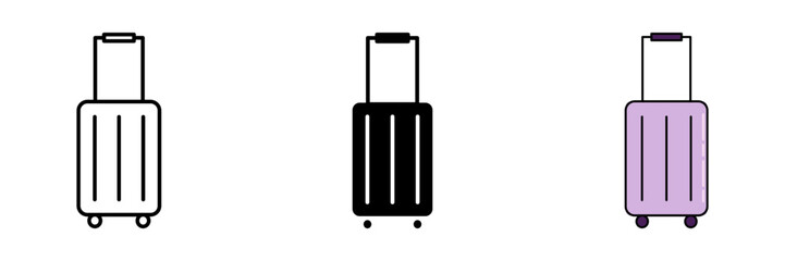 suitcase simple Set icon on white background