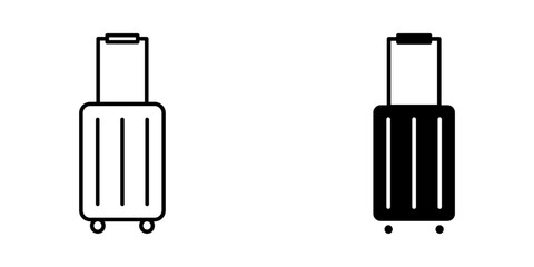 suitcase simple Set icon on white background