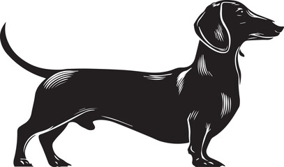 Dachshund Dog Silhouette Black Vector Illustration
