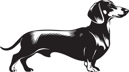 Dachshund Dog Silhouette Black Vector Illustration