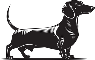 Dachshund Dog Silhouette Black Vector Illustration