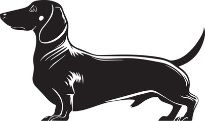 Dachshund Dog Silhouette Black Vector Illustration