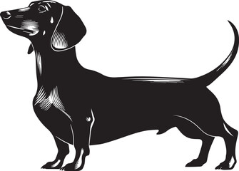 Dachshund Dog Silhouette Black Vector Illustration