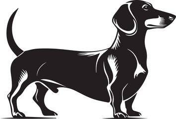 Dachshund Dog Silhouette Black Vector Illustration