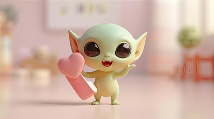 Cute alien illustration.