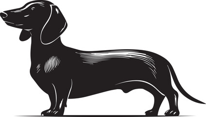 Dachshund Dog Silhouette Black Vector Illustration