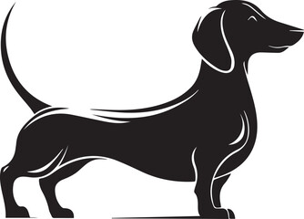 Dachshund Dog Silhouette Black Vector Illustration