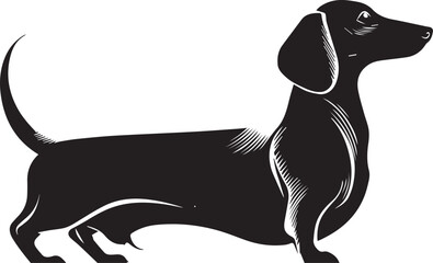 Dachshund Dog Silhouette Black Vector Illustration