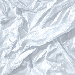 Obraz premium Wrinkled, glossy white material with subtle shadows and abstract folds