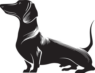 Dachshund Dog Silhouette Black Vector Illustration