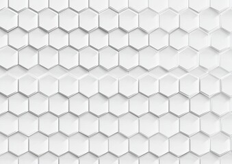 Fototapeta premium White hexagons, geometric pattern, subtle shadows, flat lay, clean and modern