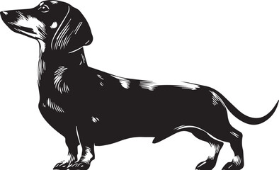 Dachshund Dog Silhouette Black Vector Illustration