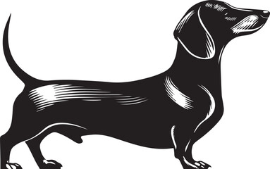 Dachshund Dog Silhouette Black Vector Illustration