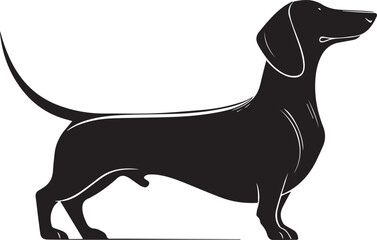 Dachshund Dog Silhouette Black Vector Illustration