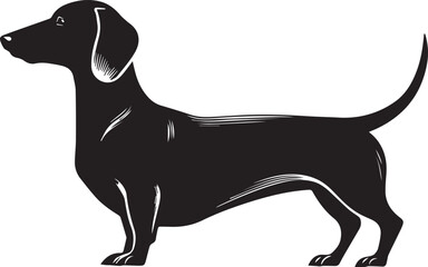 Dachshund Dog Silhouette Black Vector Illustration