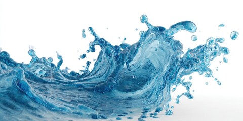 Fototapeta premium Dynamic aqua water splash on a white background