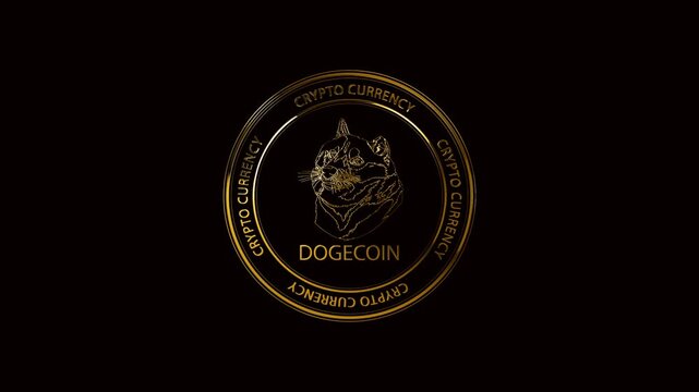 luxury gold doge coin crypto currency symbol