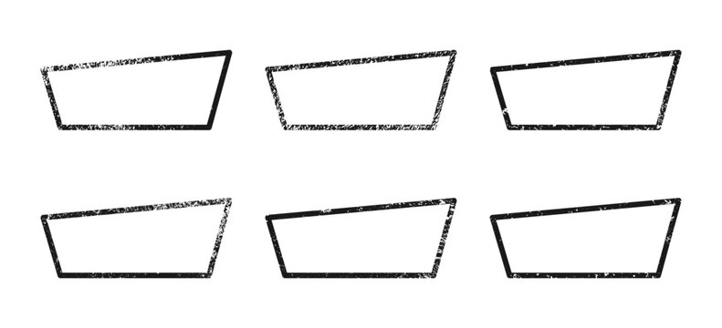 Set of grunge borders in trapezoid form