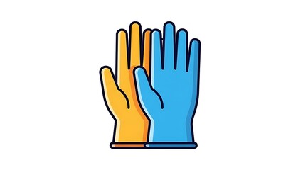 Obraz premium High Five Hands Gesture Illustration Icon.